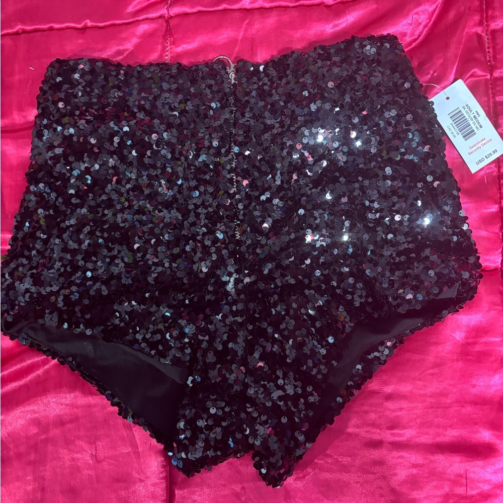 Body Rage Black Sequin High Waisted Party Shorts Festival Clubwear